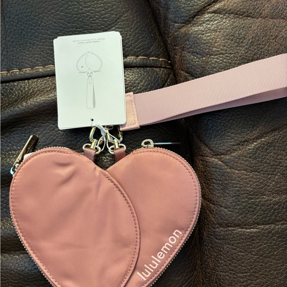 lululemon athletica Pink Heart-Shaped Wristlet